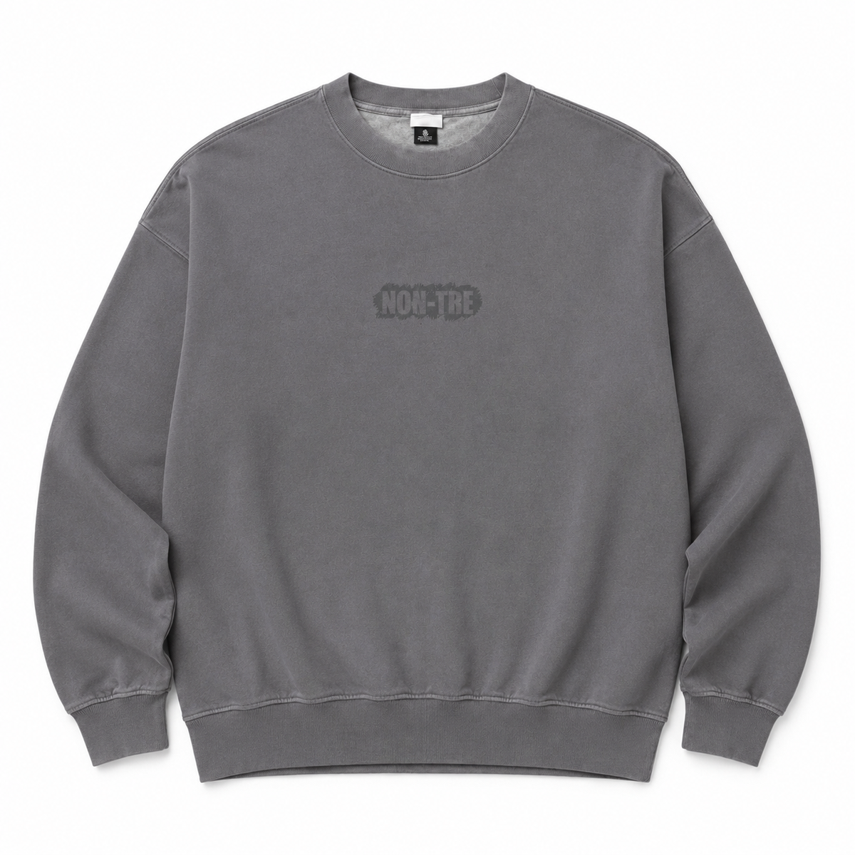 NON-TRE SCRATCH LOGO CREW SWEAT - ASH