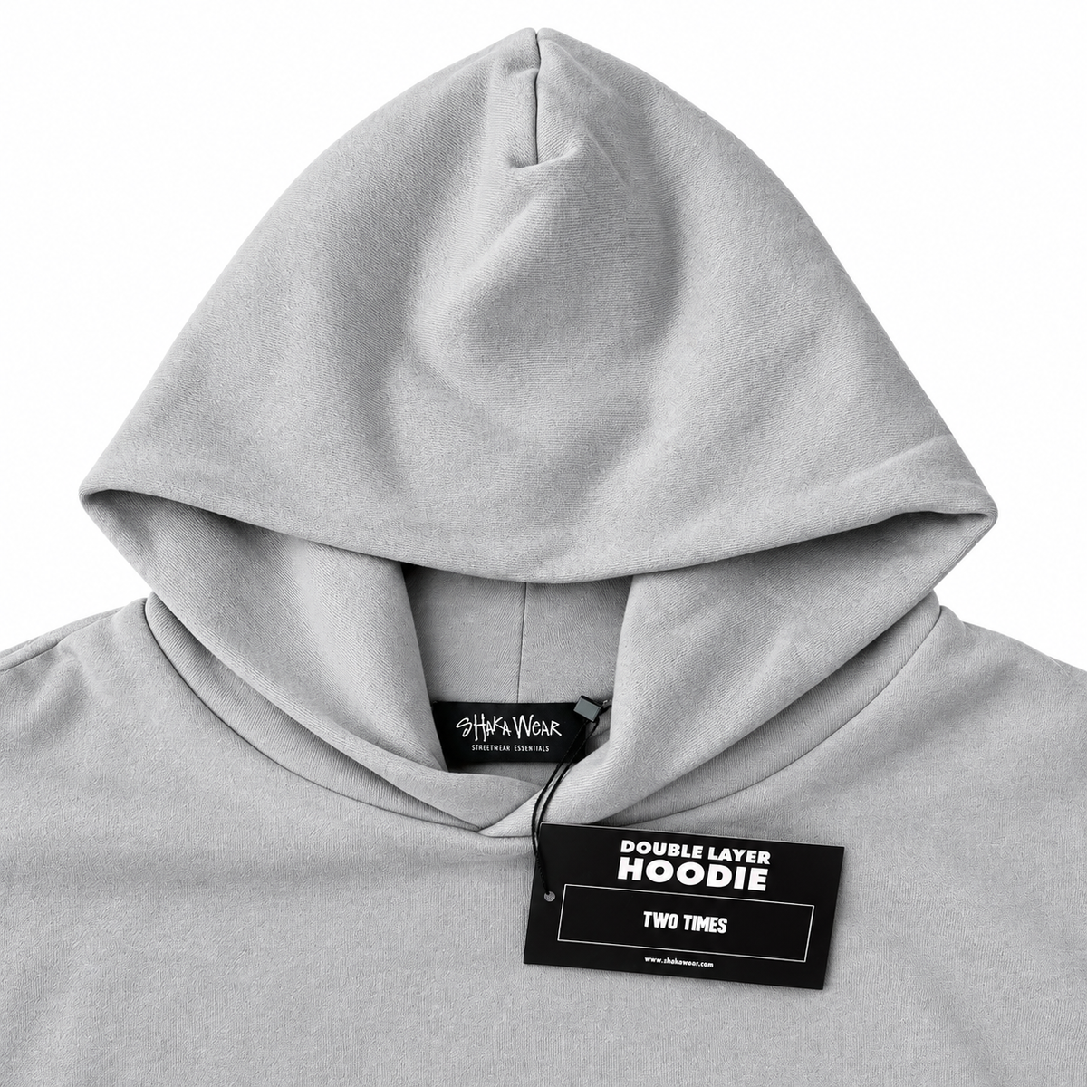 SHAKA WEAR GARMENT DYE DOUBLE LAYER REVERSIBLE HOODIE - FOG GREY