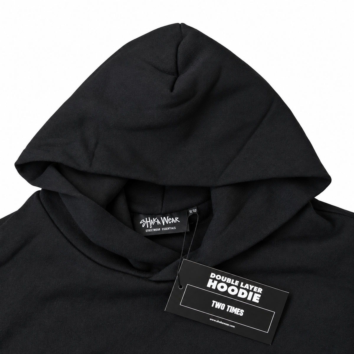 SHAKA WEAR GARMENT DYE DOUBLE LAYER REVERSIBLE HOODIE - BLACK