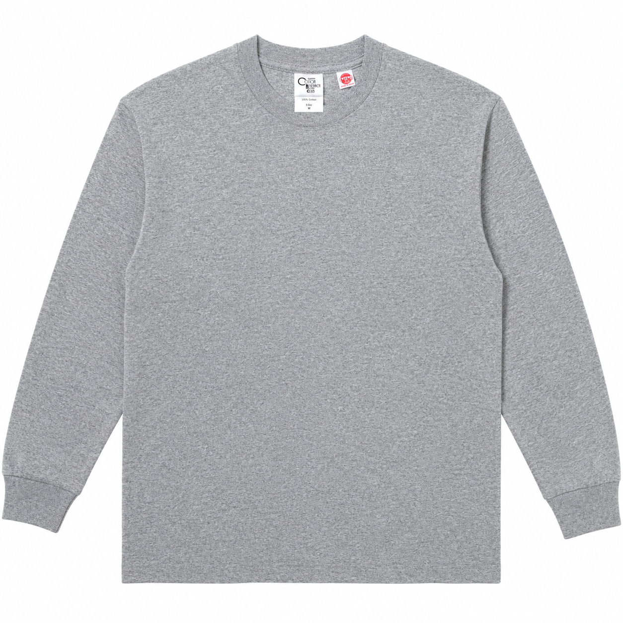 COTTON RESEARCH CLUB JPC-003 6.6oz L/S TUBULAR T-SHIRT – HEATHER GRAY
