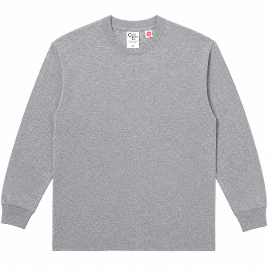 COTTON RESEARCH CLUB JPC-003 6.6oz L/S TUBULAR T-SHIRT – HEATHER GRAY