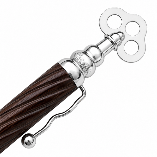 Jean Pierre Lepine WIND-UP KEY TWIST BALLPOINT PEN - DARK WOOD