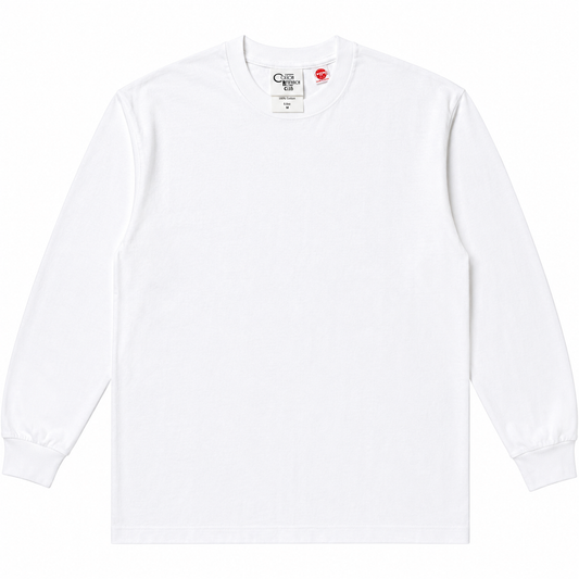 COTTON RESEARCH CLUB JPC-003 6.6oz L/S TUBULAR T-SHIRT – WHITE
