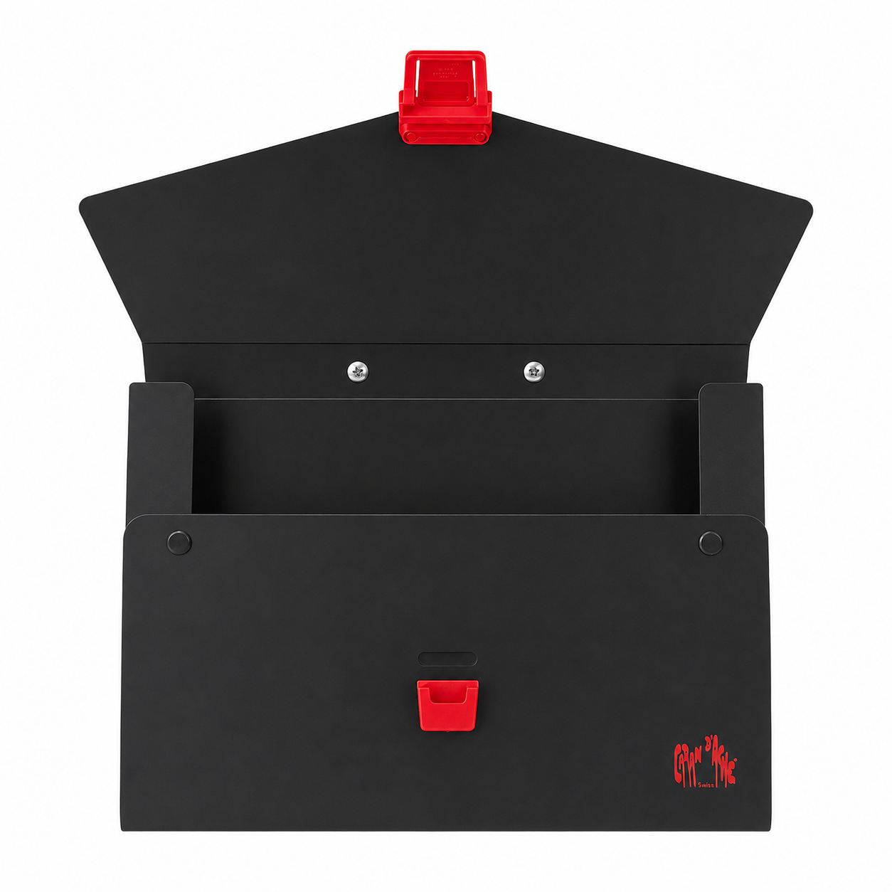 CARAN D’ACHE LOGO DOCUMENT CASE – BLACK / RED