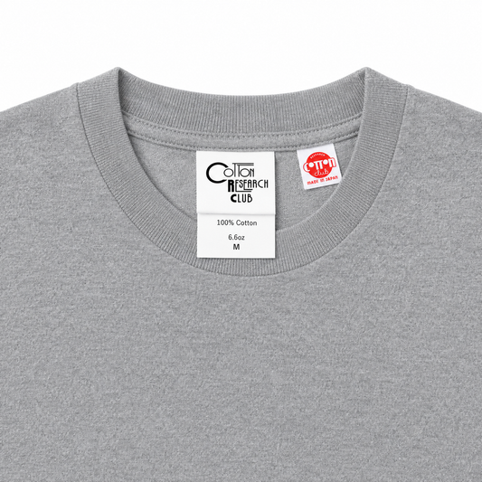 COTTON RESEARCH CLUB JPC-003 6.6oz L/S TUBULAR T-SHIRT – HEATHER GRAY