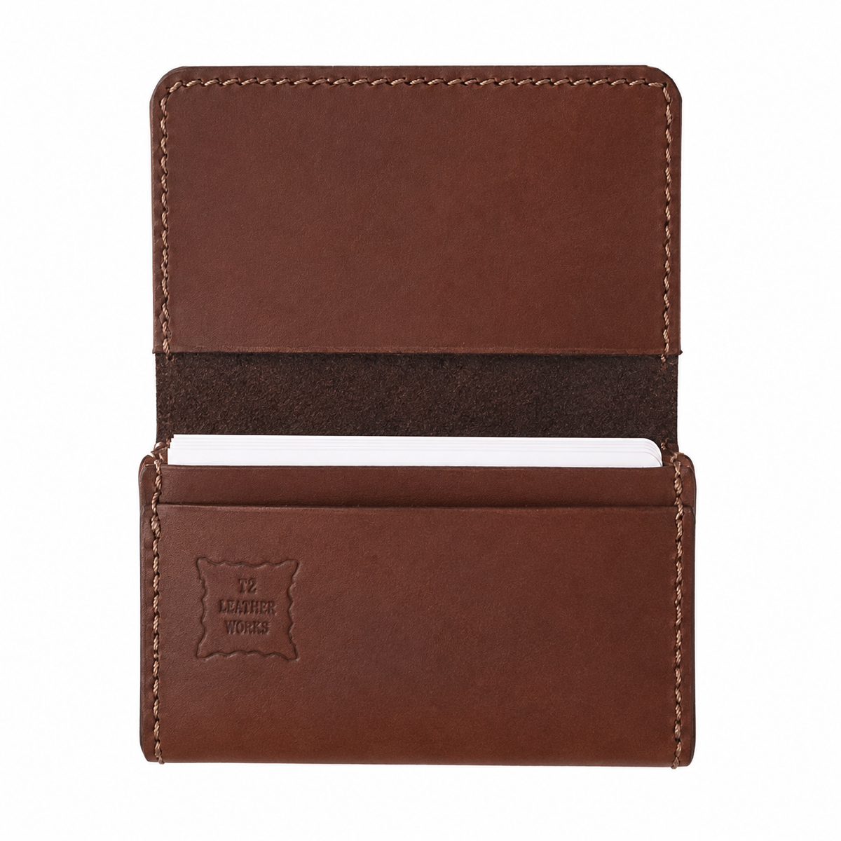 NON-TRE × T2 LEATHER WORKS CARD CASE – BROWN