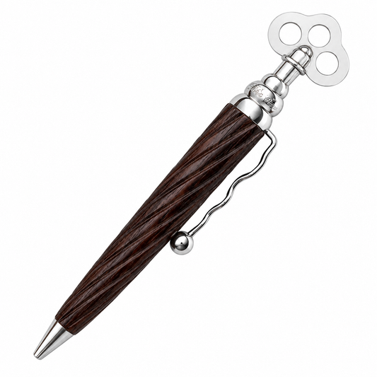 Jean Pierre Lepine WIND-UP KEY TWIST BALLPOINT PEN - DARK WOOD
