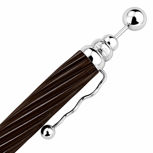 Jean Pierre Lepine ZIGZAG TWIST BALLPOINT PEN - DARK BROWN