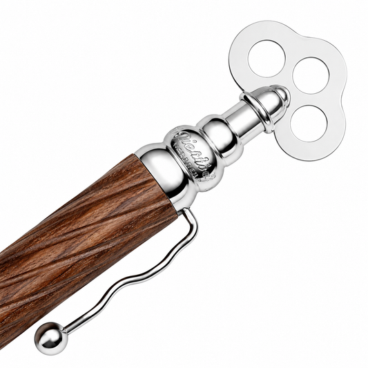 Jean Pierre Lepine WIND-UP KEY TWIST BALLPOINT PEN - NATURAL WOOD