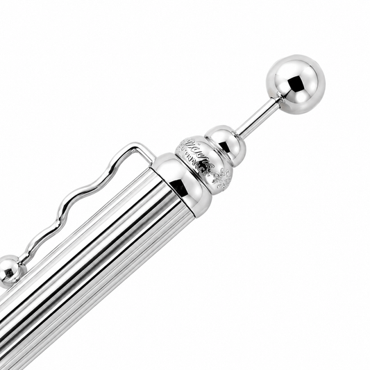 Jean Pierre Lepine ZIGZAG STRIPE BALLPOINT PEN - SILVER