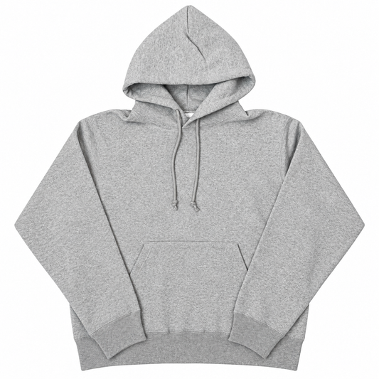 COTTON RESEARCH CLUB JPC-005 14oz LOOPWHEEL TERRY HOODIE – HEATHER GRAY