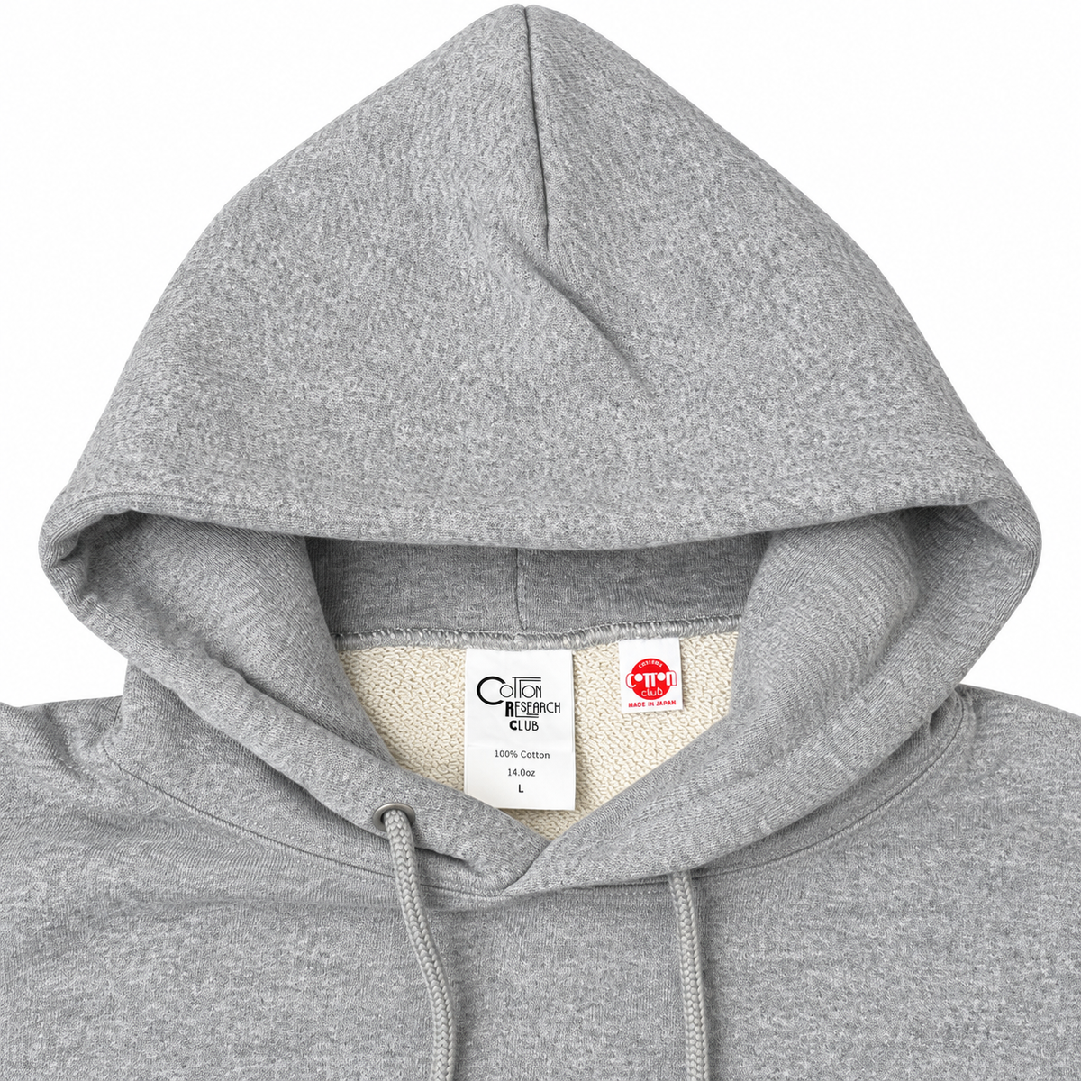 COTTON RESEARCH CLUB JPC-005 14oz LOOPWHEEL TERRY HOODIE – HEATHER GRAY