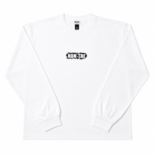NON-TRE SCRATCH LOGO LONG SLEEVE TEE – WHITE