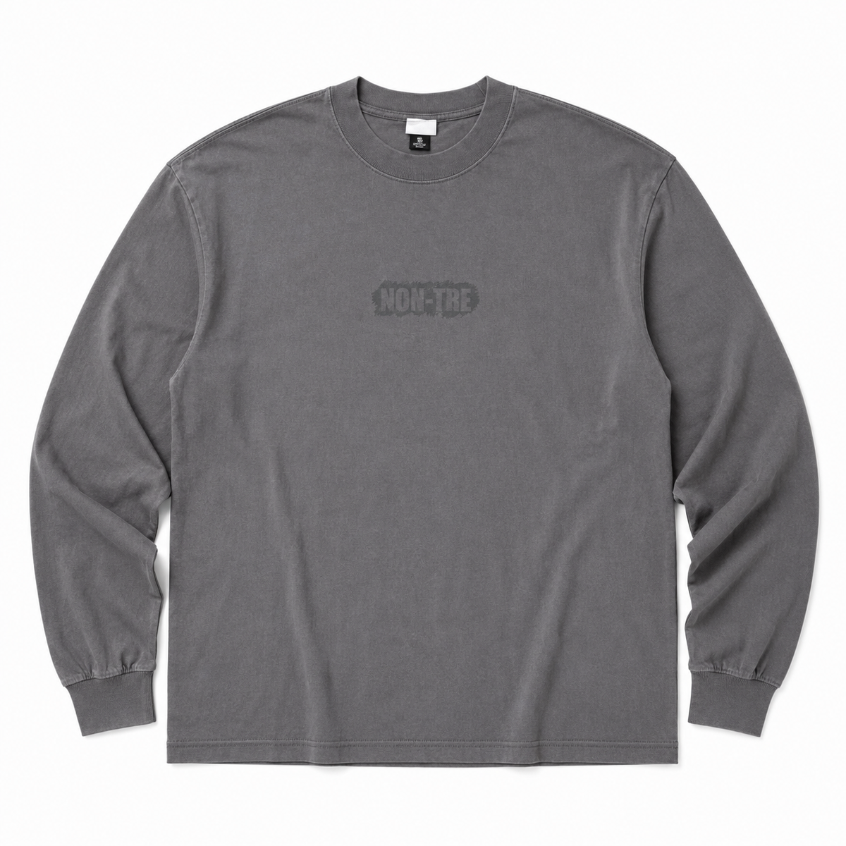NON-TRE SCRATCH LOGO LONG SLEEVE TEE – ASH