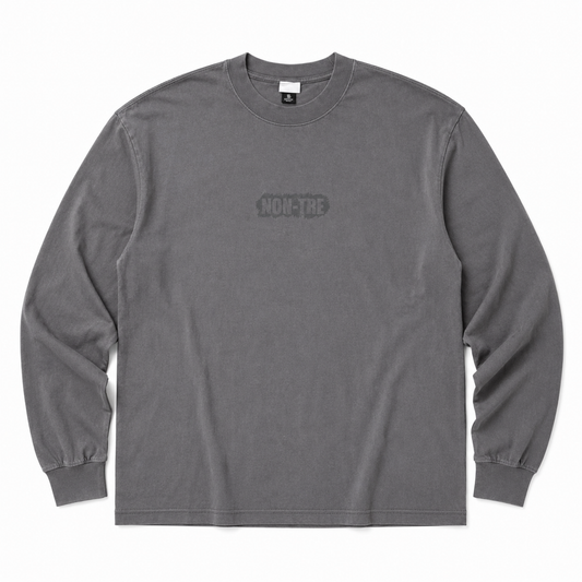 NON-TRE SCRATCH LOGO LONG SLEEVE TEE – ASH