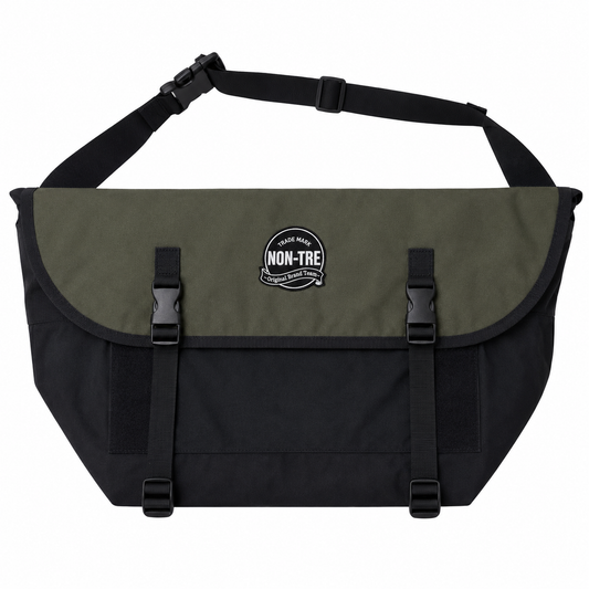 NON-TRE TRADE MARK LOGO WAPPEN MESSENGER BAG - OLIVE