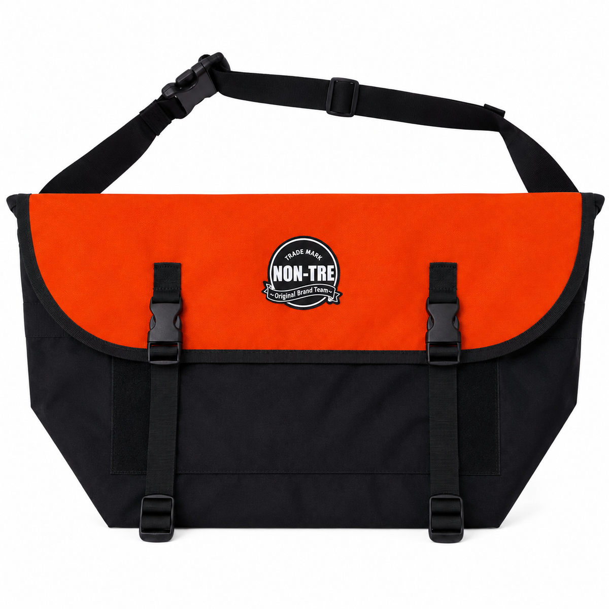 NON-TRE TRADE MARK LOGO WAPPEN MESSENGER BAG - ORANGE
