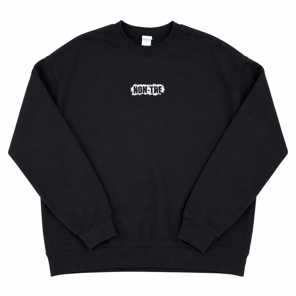 NON-TRE SCRATCH LOGO CREW SWEAT - BLACK