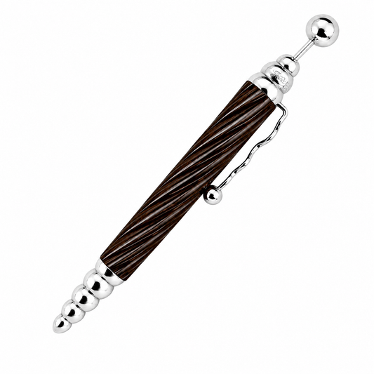 Jean Pierre Lepine ZIGZAG TWIST BALLPOINT PEN - DARK BROWN