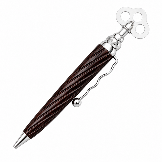 Jean Pierre Lepine WIND-UP KEY TWIST BALLPOINT PEN - DARK WOOD