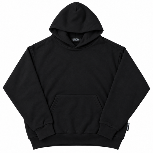 SHAKA WEAR GARMENT DYE DOUBLE LAYER REVERSIBLE HOODIE - BLACK